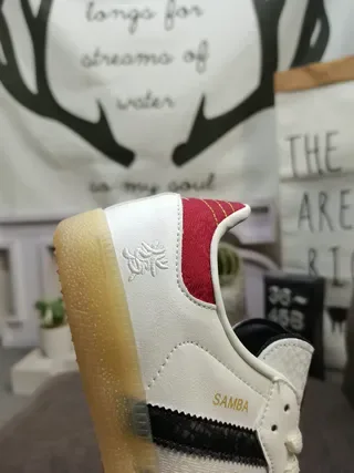 Adidas Samba सफेद लाल काला Gum लाइफस्टाइल स्नीकर 3