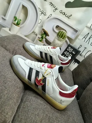 Adidas Samba सफेद लाल काला Gum लाइफस्टाइल स्नीकर 7