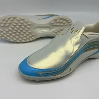 Adidas Plata Azul Zapatillas de Fútbol Turf Sin Cordones Slip-On Superior Metálico