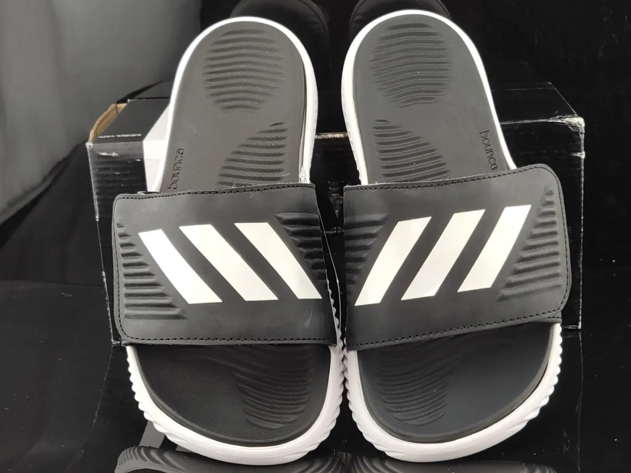 Adidas Slide Black and White Slipper 5