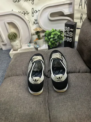 Adidas Spezial Black and Cream Woven Stripe Lifestyle Sneakers 8