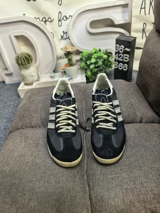 Adidas Spezial Black and Cream Woven Stripe Lifestyle Sneakers 10