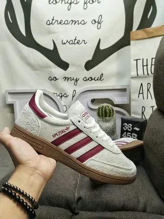 Adidas Spezial Off-White and Burgundy Lifestyle Sneakers 5