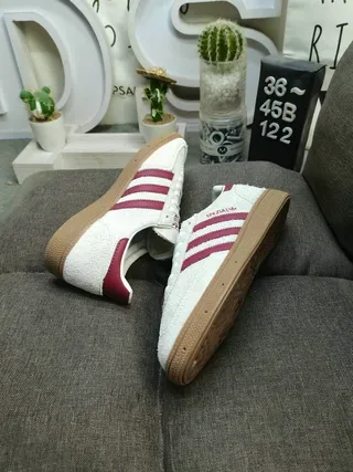 Adidas Spezial Off-White and Burgundy Lifestyle Sneakers 6