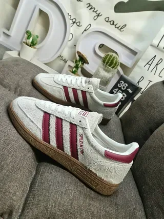 Adidas Spezial Off-White and Burgundy Lifestyle Sneakers 7