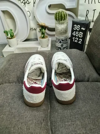 Adidas Spezial Off-White and Burgundy Lifestyle Sneakers 8