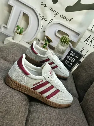 Adidas Spezial Off-White and Burgundy Lifestyle Sneakers 9