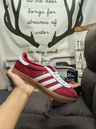 Adidas Spezial Red and White Suede Lifestyle Sneakers 5