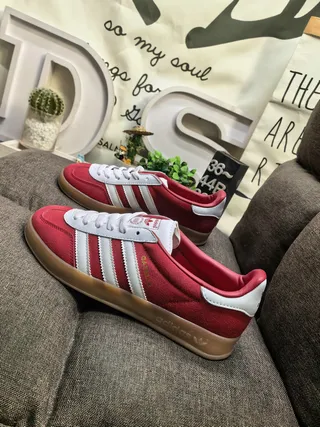 Adidas Spezial Red and White Suede Lifestyle Sneakers 7