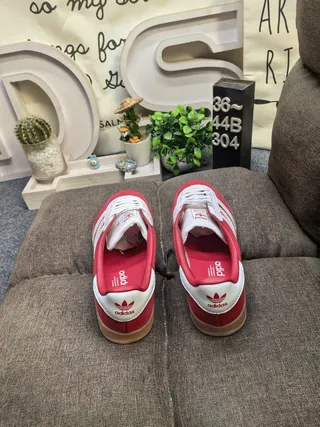 Adidas Spezial Red and White Suede Lifestyle Sneakers 8