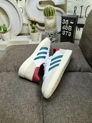 Adidas Spezial White Burgundy Teal Lifestyle Sneakers 6