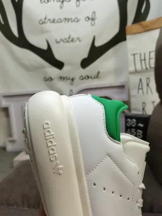 Adidas Stan Smith White and Green Lifestyle Sneakers 3