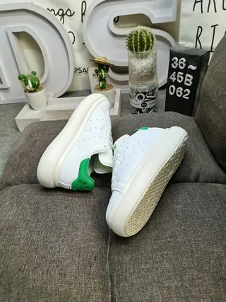 Adidas Stan Smith White and Green Lifestyle Sneakers 6
