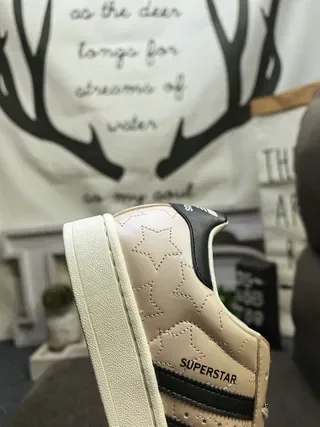 Adidas Superstar Beige and Black Lifestyle Sneakers 3