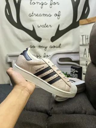 Adidas Superstar Beige and Black Lifestyle Sneakers 5