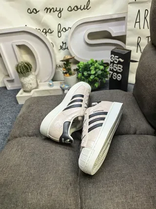 Adidas Superstar Beige and Black Lifestyle Sneakers 6