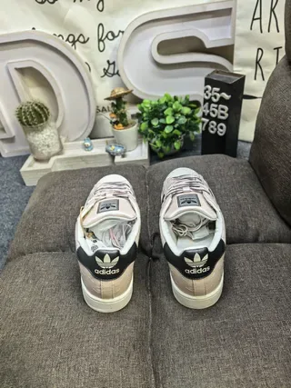 Adidas Superstar Beige and Black Lifestyle Sneakers 8