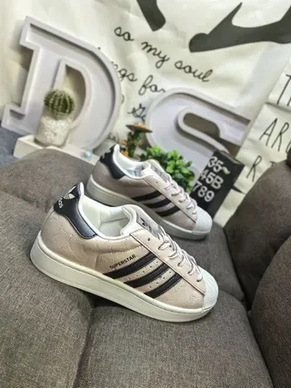 Adidas Superstar Beige and Black Lifestyle Sneakers 9