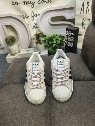 Adidas Superstar Beige and Black Lifestyle Sneakers 10