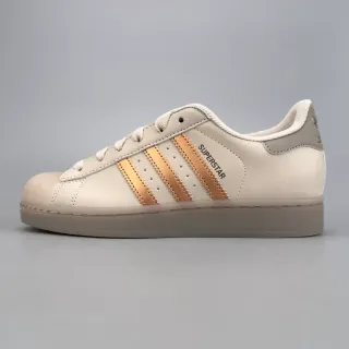 Adidas Superstar Beige Gold Shell-Toe Metallic Three Stripes Lifestyle Sneakers