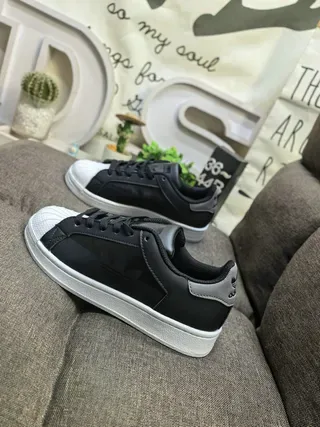 Adidas Superstar Black and Gray Lifestyle Sneakers 7
