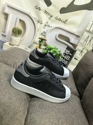 Adidas Superstar Black and Gray Lifestyle Sneakers 9
