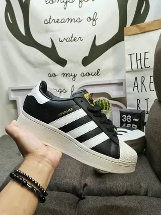 Adidas Superstar Black and White Lifestyle Sneakers 5