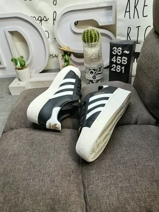 Adidas Superstar Black and White Lifestyle Sneakers 6