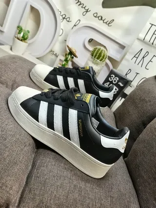 Adidas Superstar Black and White Lifestyle Sneakers 7