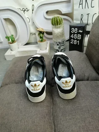Adidas Superstar Black and White Lifestyle Sneakers 8