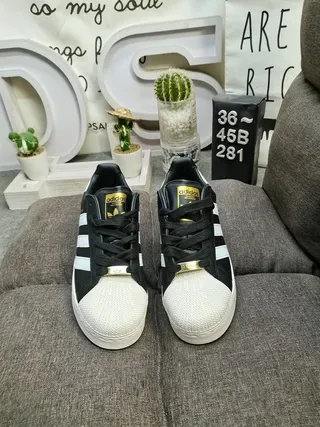 Adidas Superstar Black and White Lifestyle Sneakers 10