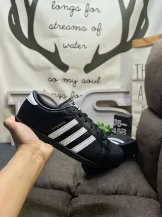 Adidas Superstar Black and White Lifestyle Sneakers 5