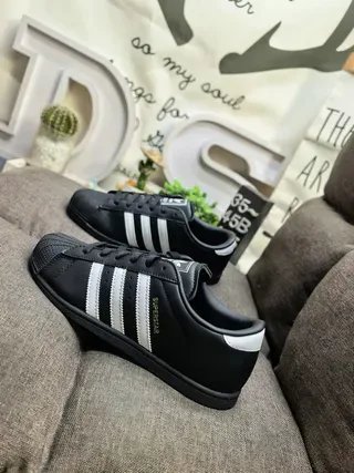 Adidas Superstar Black and White Lifestyle Sneakers 7