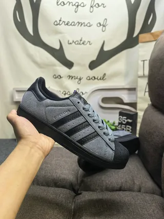 Adidas Superstar Gray and Black Lifestyle Sneakers 5