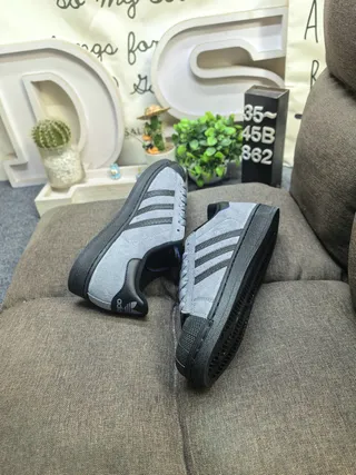 Adidas Superstar Gray and Black Lifestyle Sneakers 6