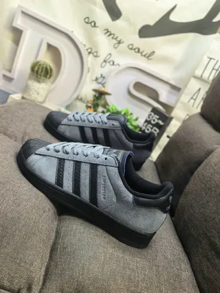 Adidas Superstar Gray and Black Lifestyle Sneakers 7