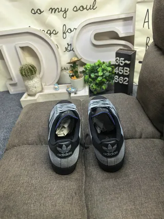 Adidas Superstar Gray and Black Lifestyle Sneakers 8