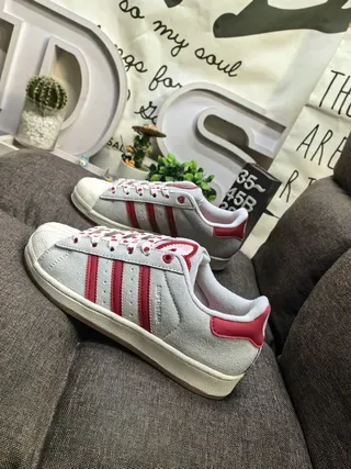 Adidas Superstar Gray and Red Lifestyle Sneakers 7