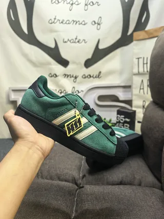 Adidas Superstar Green Suede Shell Toe Lifestyle Sneakers 5