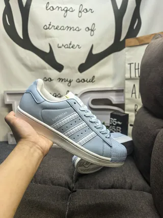 Adidas Superstar Light Blue Lifestyle Sneakers 5