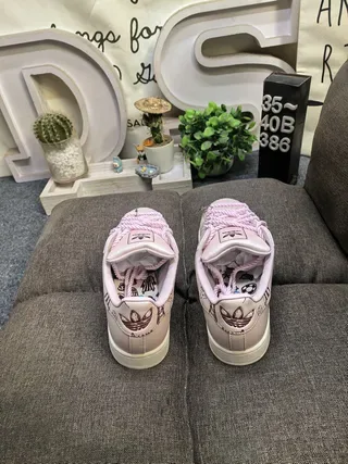 Adidas Superstar موضوع بحري بيج وردي حذاء أسلوب حياة 8