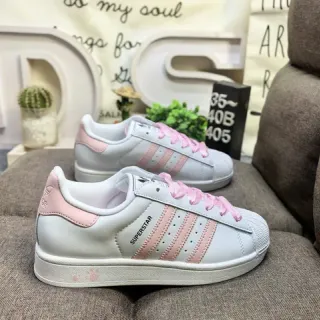 Adidas Superstar White and Pink Lifestyle Sneakers