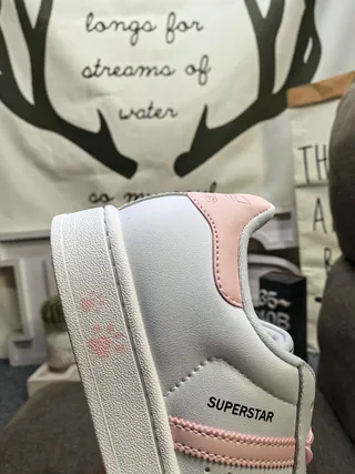 Adidas Superstar White and Pink Lifestyle Sneakers 3