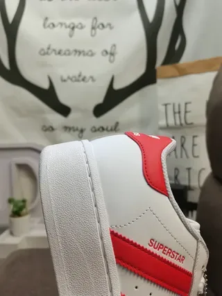 Adidas Superstar White and Red Lifestyle Sneakers 3