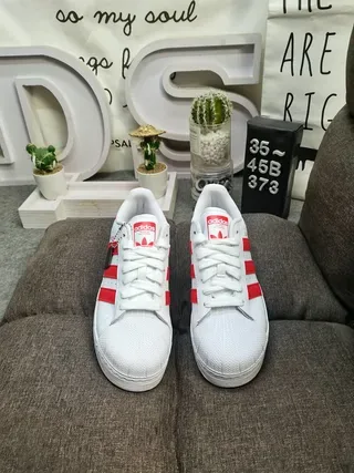 Adidas Superstar White and Red Lifestyle Sneakers 10