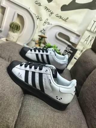 Adidas Superstar White Black Panda Lifestyle Sneakers 7