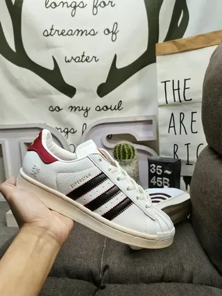 Adidas Superstar White Red Black Lifestyle Sneakers 5