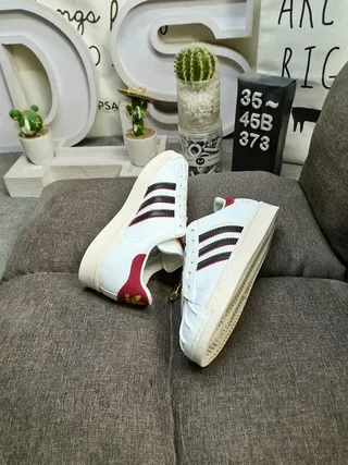Adidas Superstar White Red Black Lifestyle Sneakers 6