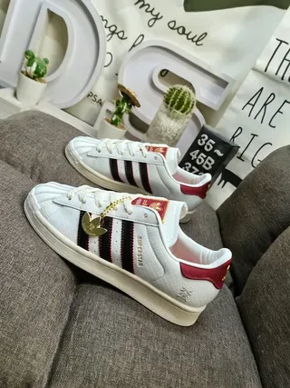 Adidas Superstar White Red Black Lifestyle Sneakers 7