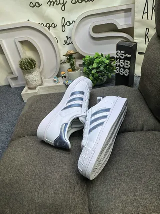 Adidas Superstar White Silver Shell-Toe Three-Stripe Side Lifestyle Sneakers 6